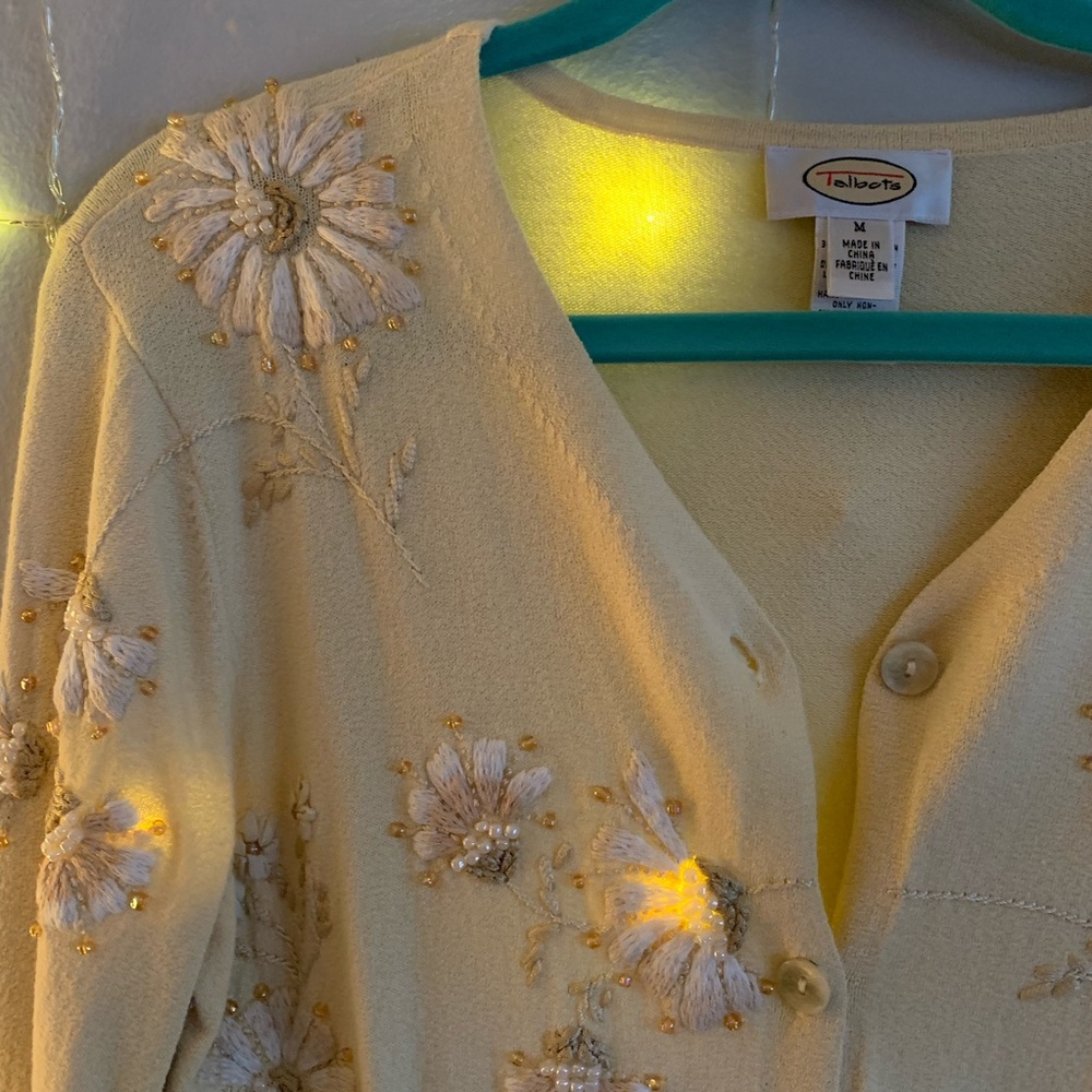 Talbots Embroidered Cardigan - Picture 3 of 6